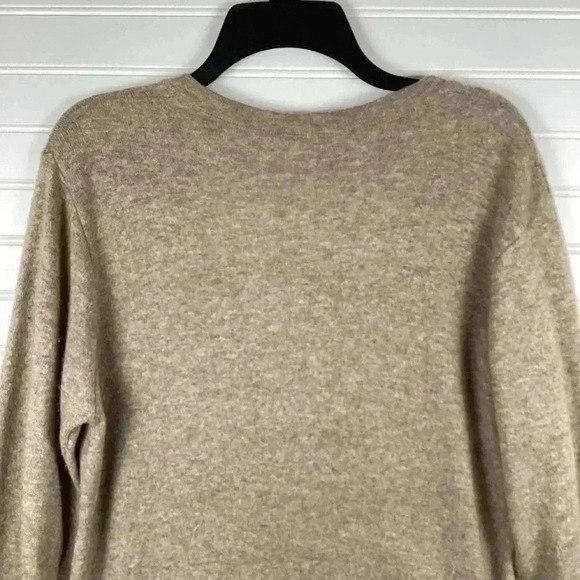 Anne Klein II Cashmere& Angora Blend Caedigan Sweater Taupe Made in Italy Medium - Picture 5 of 9